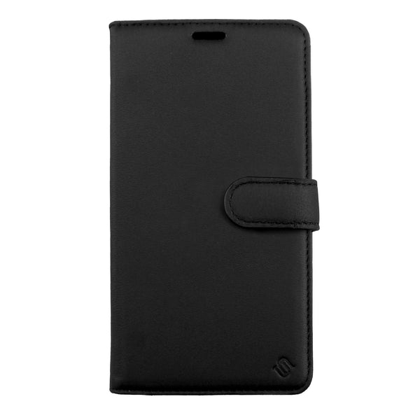 Uunique New iPhone 15 Pro 2-in-1 Genuine Cow Leather Folio & Detachable Back Case Black/Red (MAG SAFE)