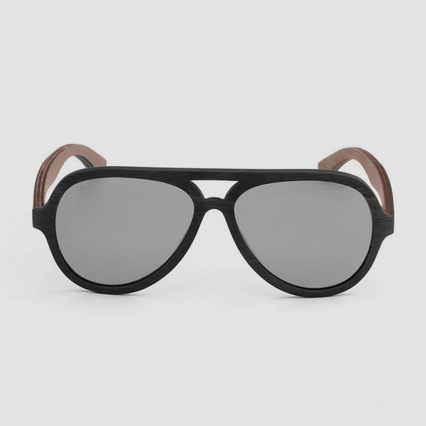 Eco Friendly Unisex Wooden Sunglasses Aviator Black