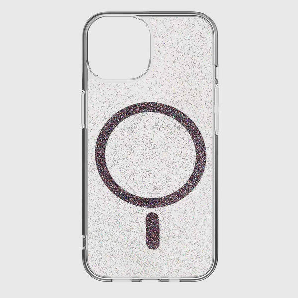 iPhone 14 Plus Sparkling Clear Case with Magnetic Ring for MagSafe Wireless Charging