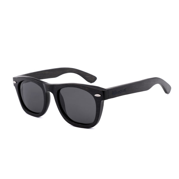 Eco Friendly Unisex Wooden Sunglasses with detail Black 