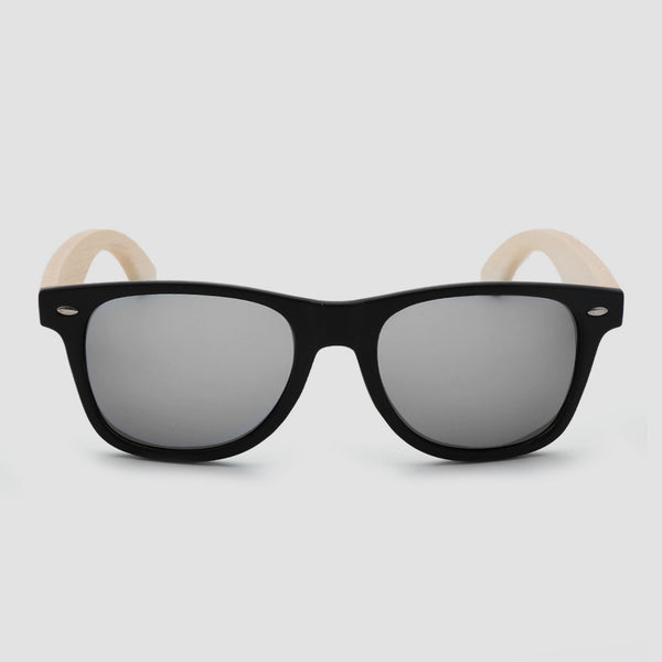 Eco Friendly Unisex Wooden Sunglasses Black/Tan