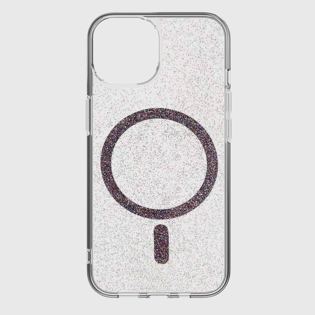 iPhone 14 Sparkling Clear Case with Magnetic Ring for MagSafe Wireless Charging
