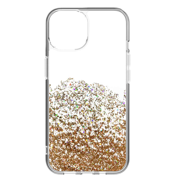 iPhone 14 Gold Glitter Clear Case