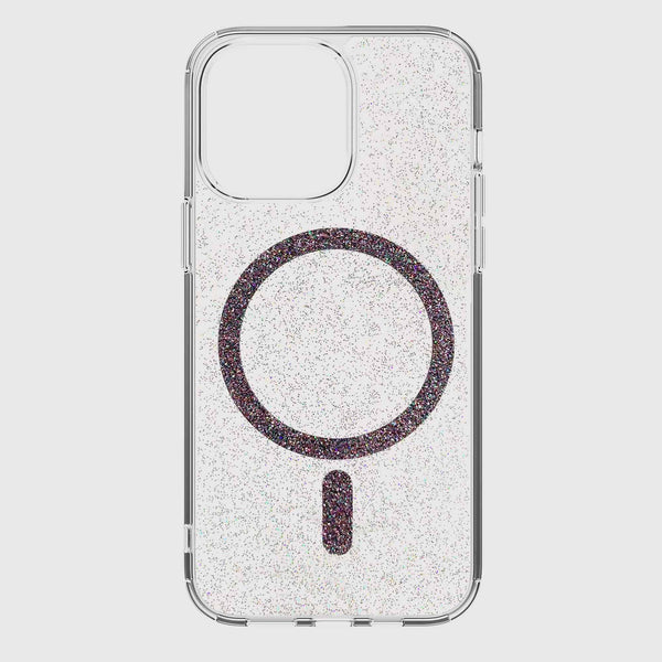 iPhone 14 Pro Sparkling Clear Case with Magnetic Ring for MagSafe Wireless Charging