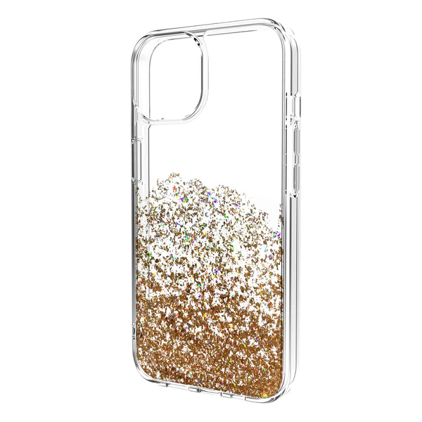iPhone 14 Plus Gold Glitter Clear Case