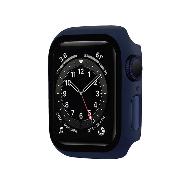 Blue Tempered Glass Apple Watch Case