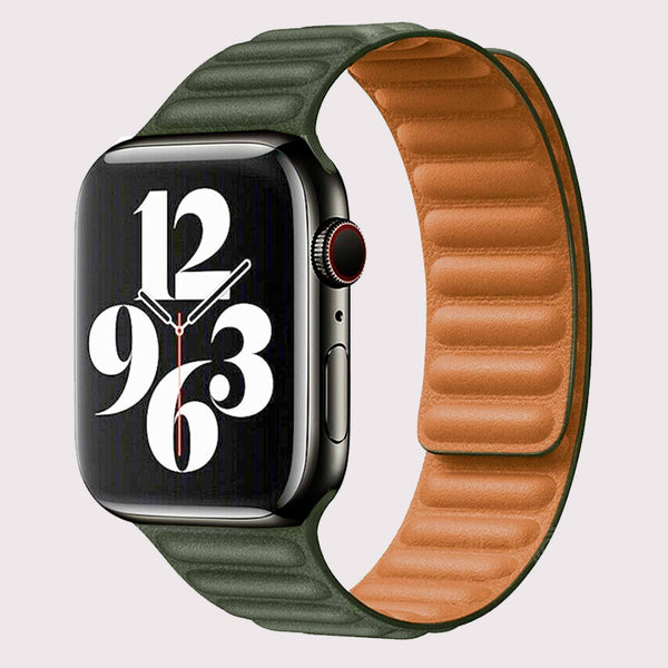 Vegan PU Leather Green Apple Watch Band 38/40/41 mm