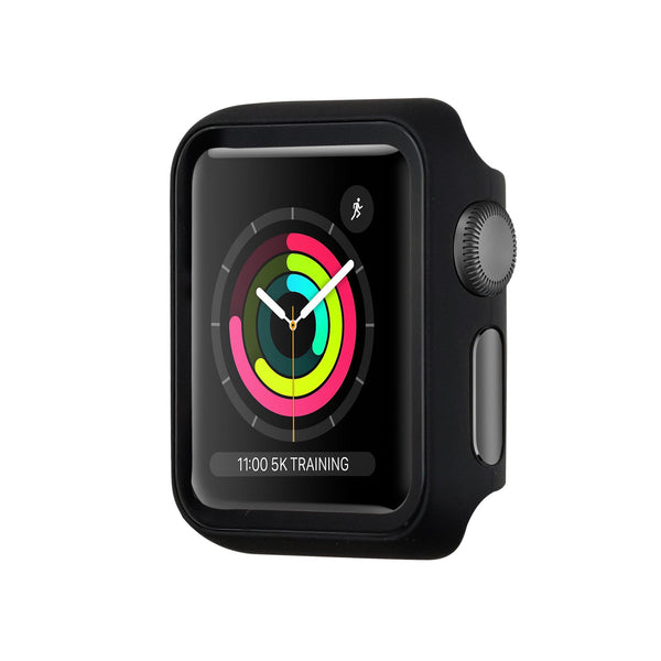 Black Tempered Glass Apple Watch Case 