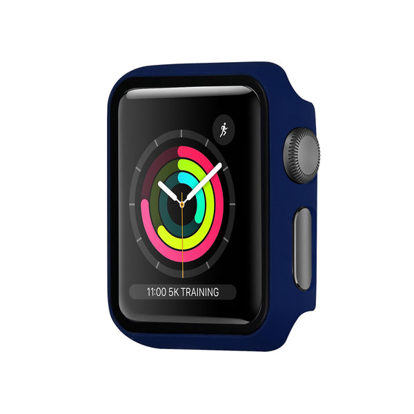 Blue Tempered Glass Apple Watch Case
